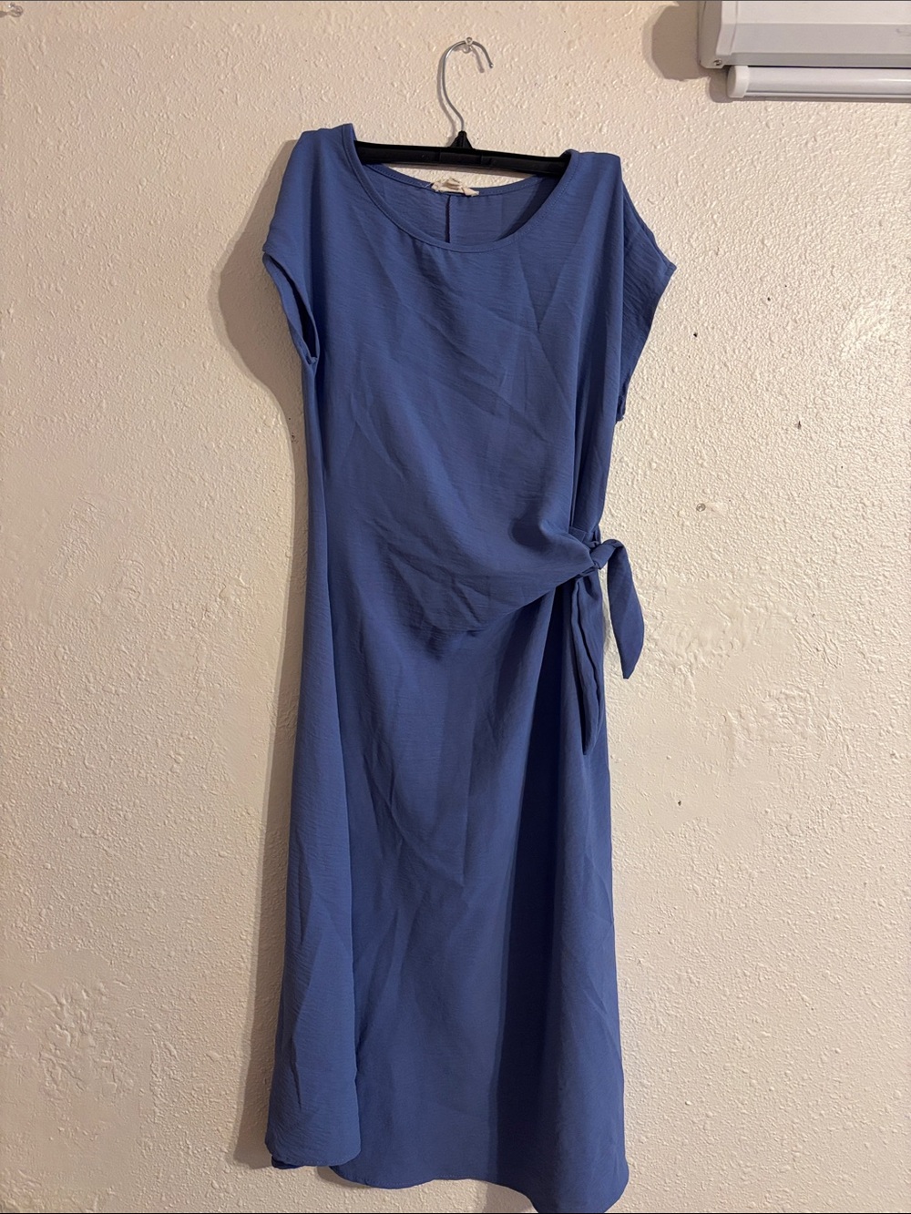 See You Monday Dusty Blue Tie Detail Midi Dress